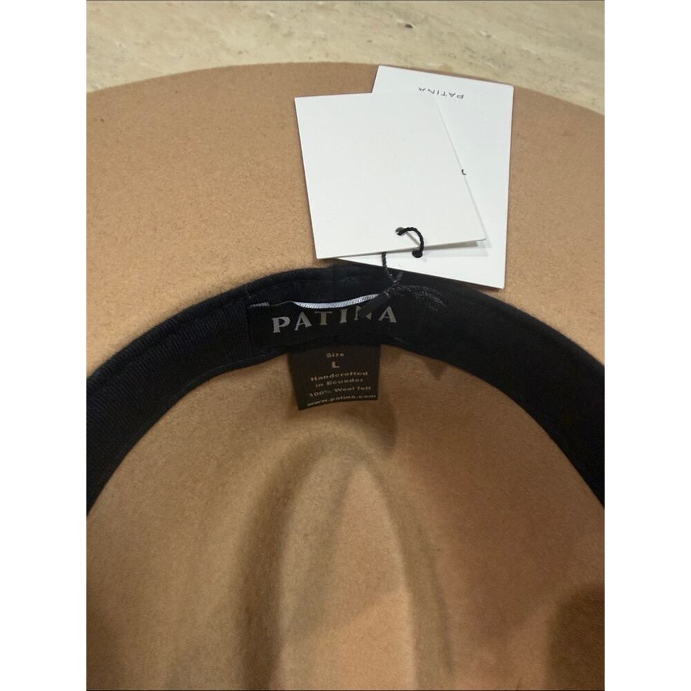 Patina The Aria Tan Wool Fedora Western Hat Handcrafted Wide Brim L - Picture 6 of 9